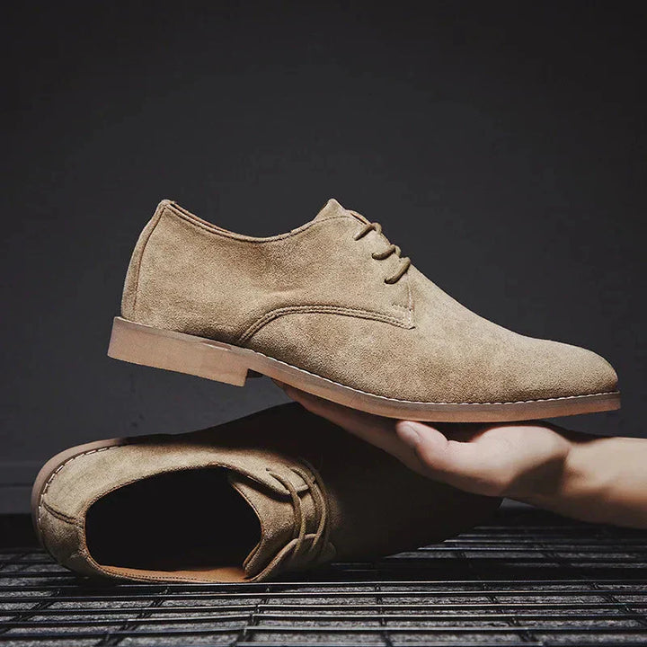 Men’s Business Shoes – Sleek Fit – Suede Texture – Closed Lace-Up – Formal Style