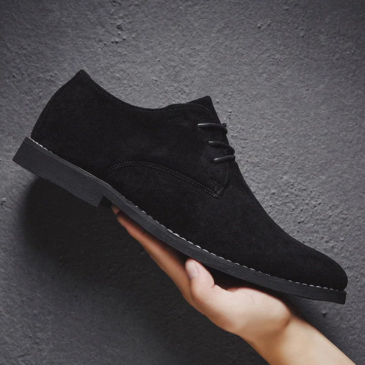 Men’s Business Shoes – Sleek Fit – Suede Texture – Closed Lace-Up – Formal Style