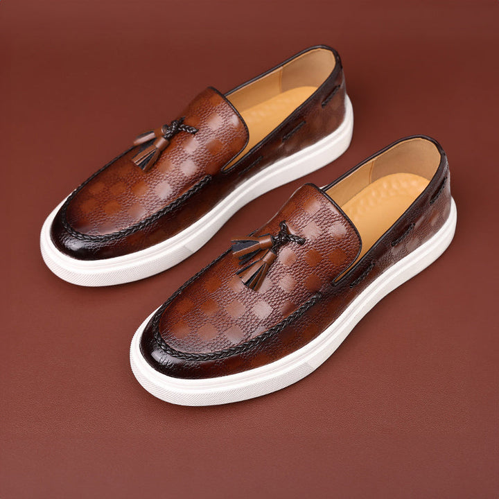 Men’s Loafers – Embossed Texture – Tassel Detail – Slip-On – Regular Fit – Dress Casual