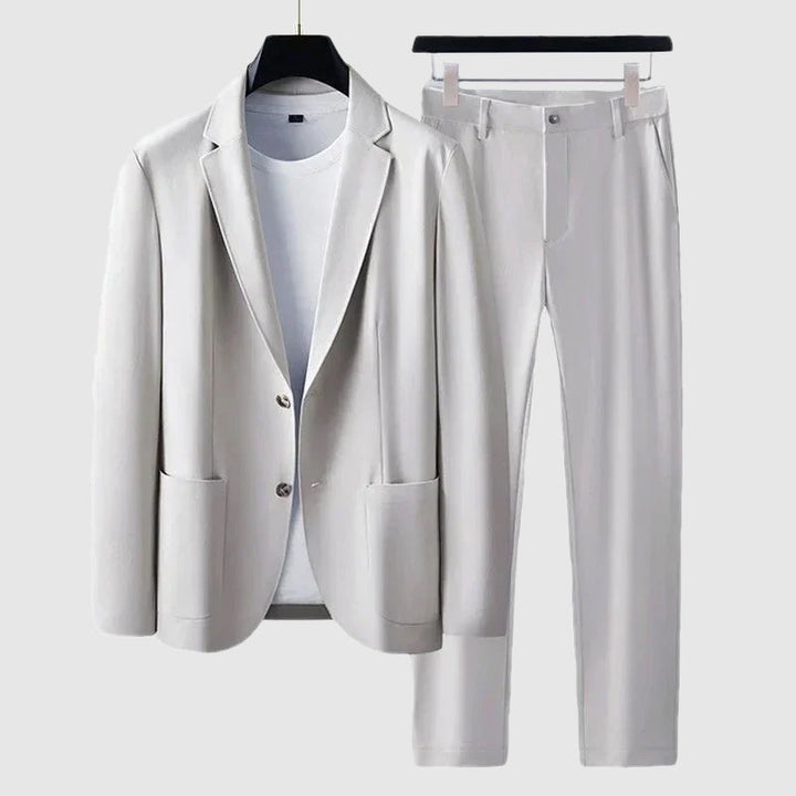 Men’s Suit Set – Tailored Fit Blazer & Slim Fit Trousers – Notched Lapel