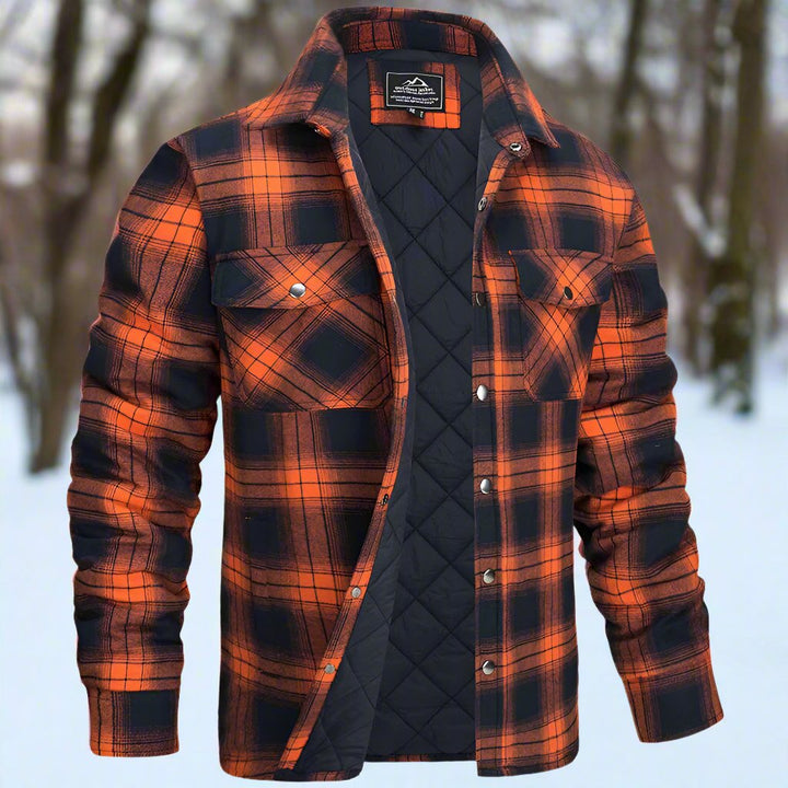 Men’s Shirt Jacket – Relaxed Fit – Quilted Flannel – Snap Front – Chest Pockets