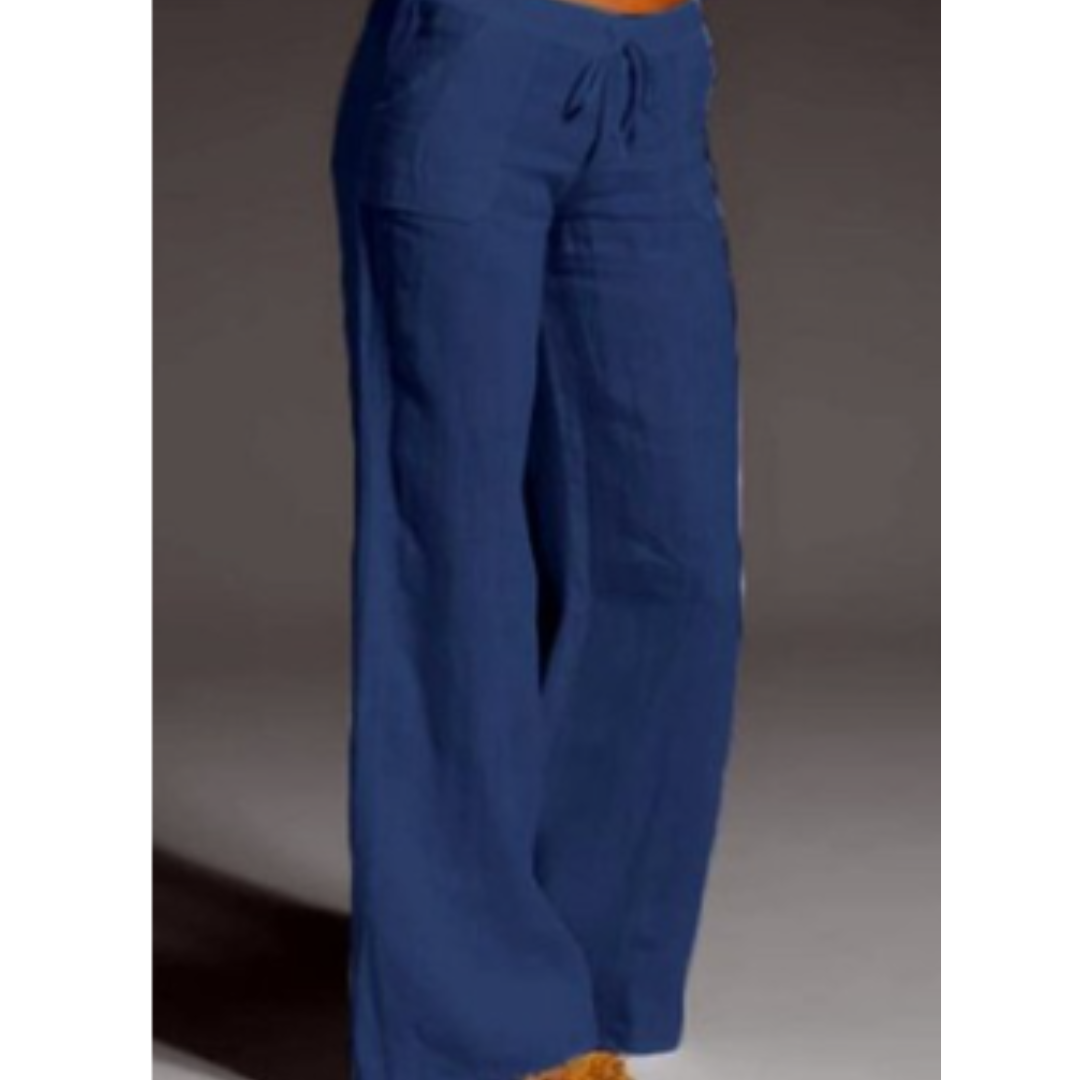 Women’s Wide-Leg Pants – Breathable Blend – Drawstring Waist – Relaxed Full Length