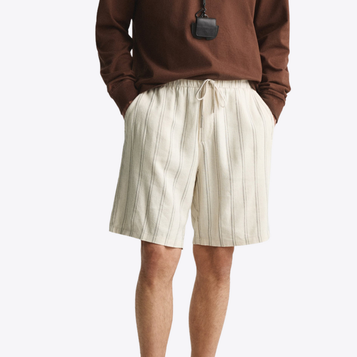 Men’s Casual Shorts - Relaxed Fit - Breathable Blend - Drawstring Waist - Knee Length