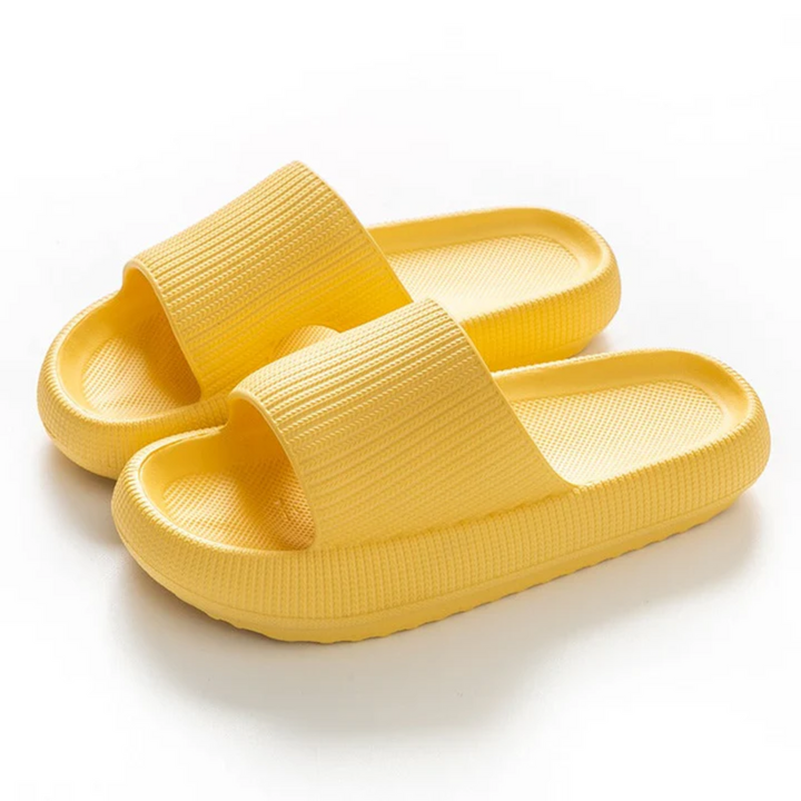 Women’s Slippers – Cushioned Sole – Ribbed Upper – Open Toe Slip-On Comfort
