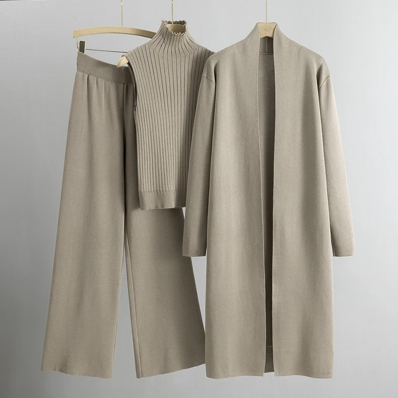 Women’s Long Cardigan – Soft Knit – Relaxed Fit – Open Front – Minimalist Layering Piece