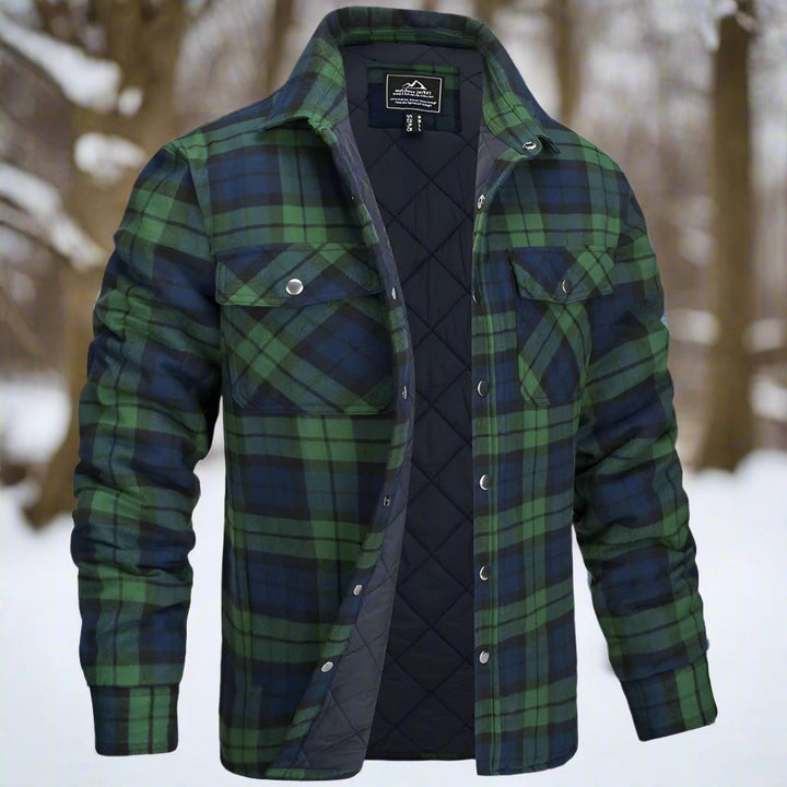Men’s Shirt Jacket – Relaxed Fit – Quilted Flannel – Snap Front – Chest Pockets