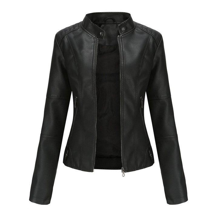 Women’s Jacket – Slim Fit – Mandarin Collar – Zipper Front – Hip Length – Sleek Design