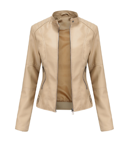 Women’s Jacket – Slim Fit – Mandarin Collar – Zipper Front – Hip Length – Sleek Design