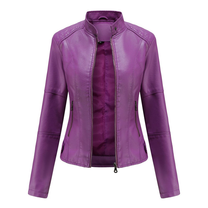 Women’s Jacket – Slim Fit – Mandarin Collar – Zipper Front – Hip Length – Sleek Design