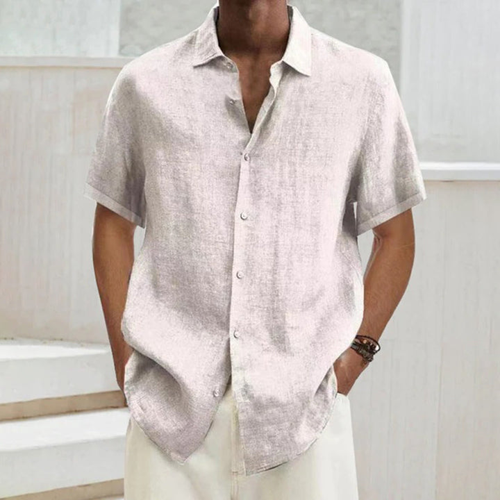 Men’s Short Sleeve Shirt - Relaxed Fit - Breathable Blend - Button Down Casual Style
