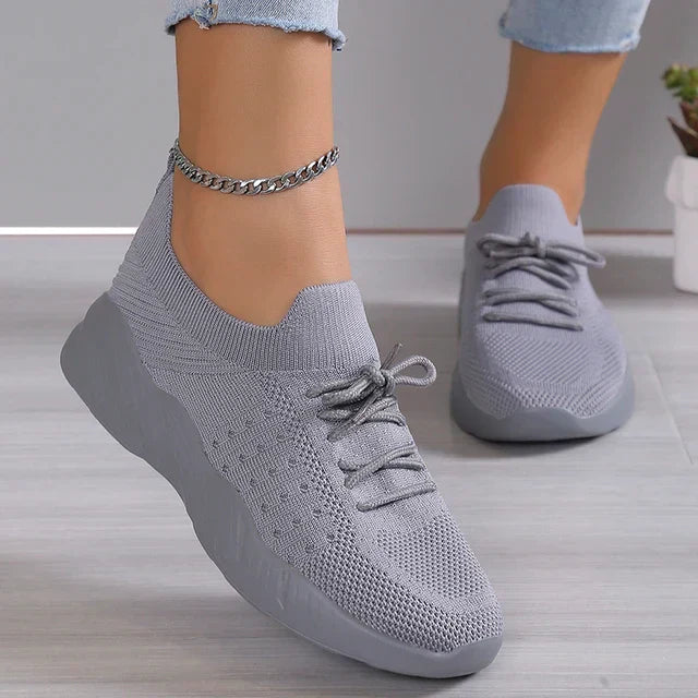 Women’s Slip-On Sneakers - Cushioned Sole - Lightweight Flexible Fit