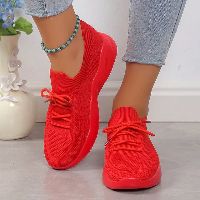 Women’s Slip-On Sneakers - Cushioned Sole - Lightweight Flexible Fit