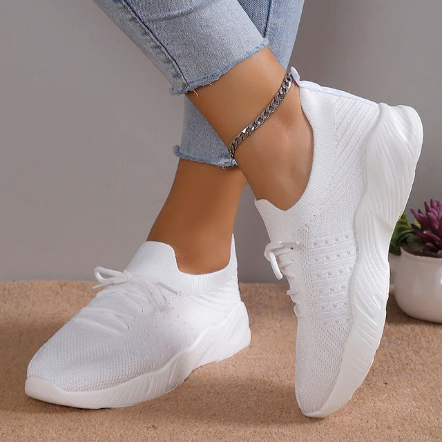 Women’s Slip-On Sneakers - Cushioned Sole - Lightweight Flexible Fit