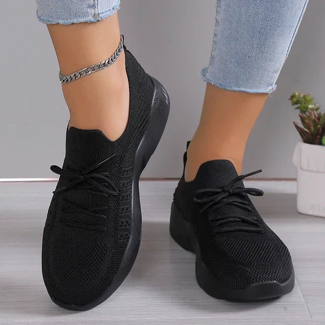 Women’s Slip-On Sneakers - Cushioned Sole - Lightweight Flexible Fit