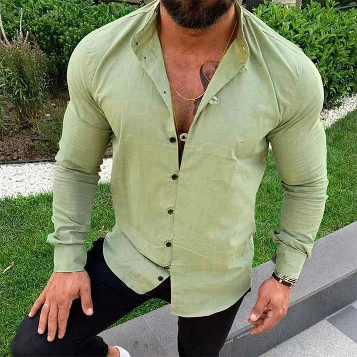 Men’s Shirt - Slim Fit - Natural Fibers - Long Sleeve - Button-Up Casual Style