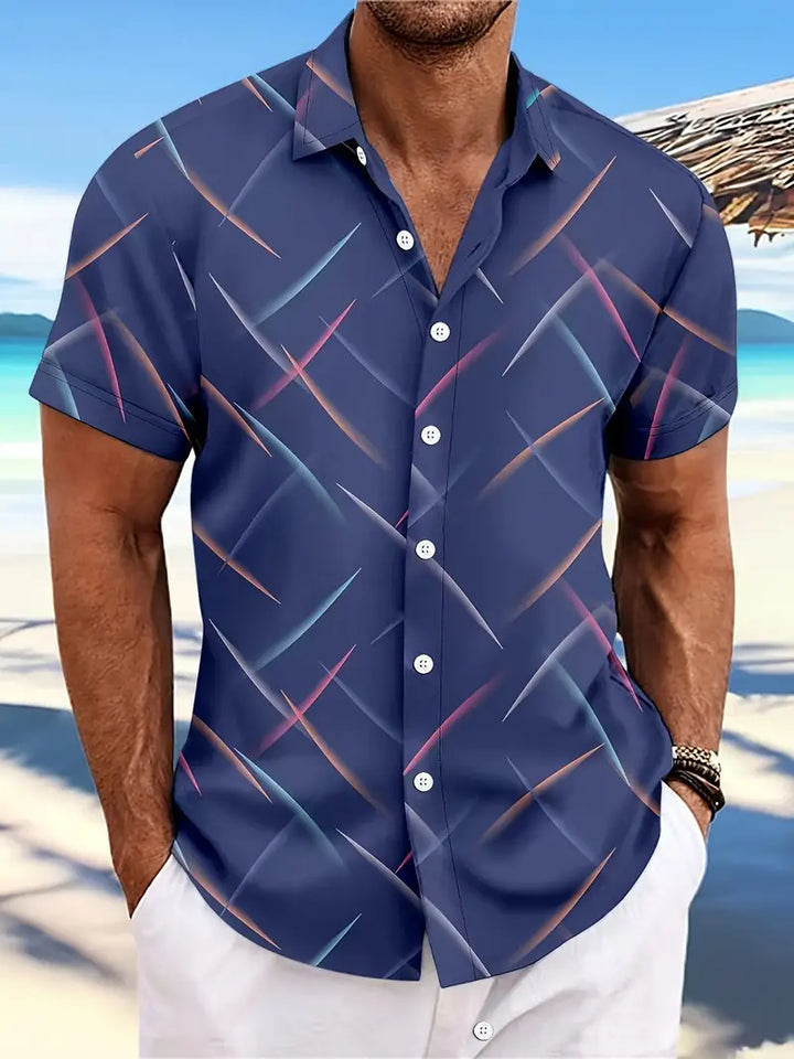 Men’s Short-Sleeve Button-Up Shirt - Relaxed Fit - Lightweight Breathable Casual Wear