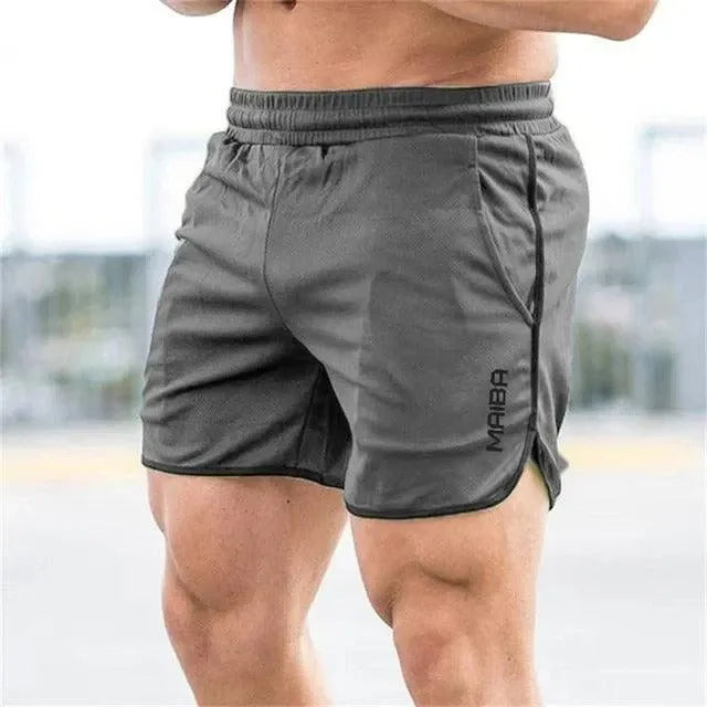 Men’s Athletic Shorts - Lightweight Breathable Fabric - Elastic Waist - Side Slit Fit