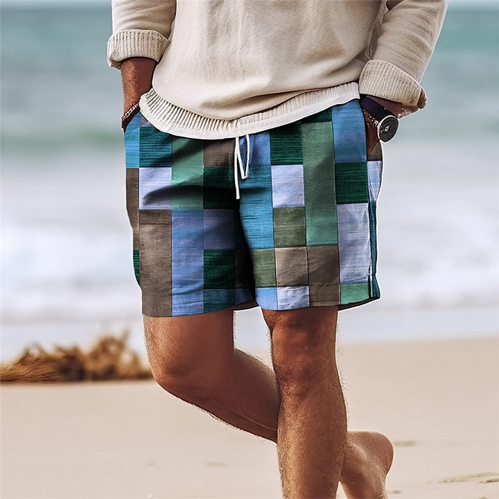 Men’s Swim Shorts - Quick Dry Fabric - Regular Fit - Mid-Thigh Length - Adjustable Waist