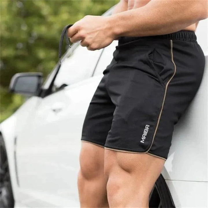 Men’s Athletic Shorts - Lightweight Breathable Fabric - Elastic Waist - Side Slit Fit