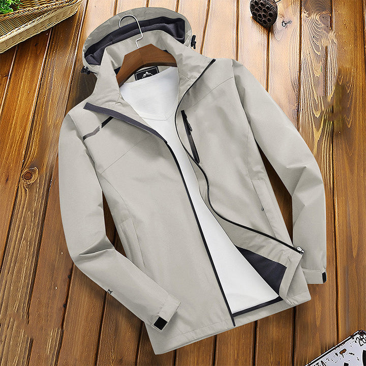 Men’s Rain Jacket – Regular Fit – Waterproof Hooded – Zip Front – Lightweight Outerwear