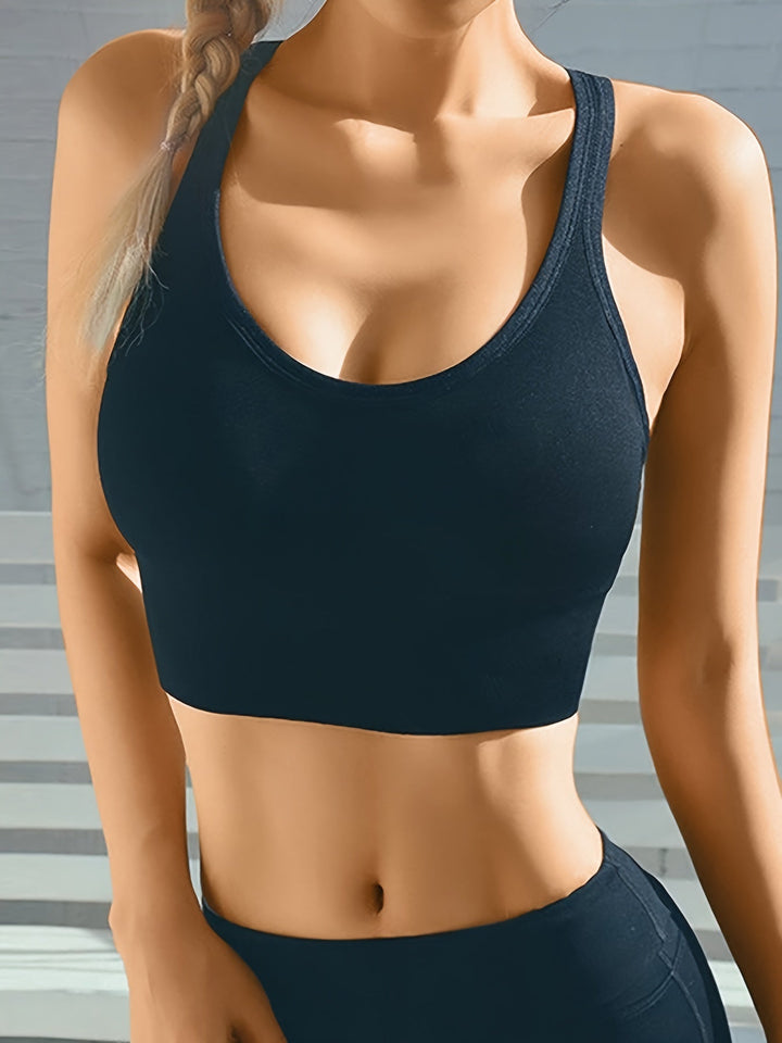 Women’s Sports Bra – Seamless Breathable Blend – Medium Support – Racerback Fit