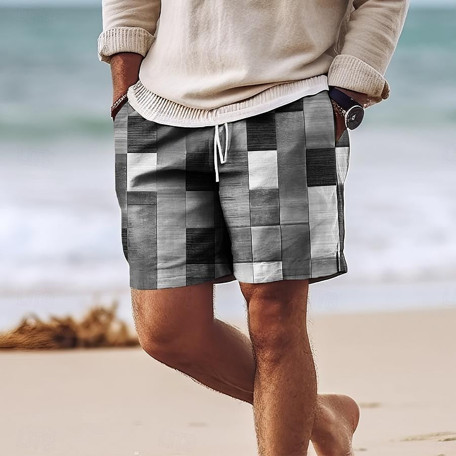 Men’s Swim Shorts - Quick Dry Fabric - Regular Fit - Mid-Thigh Length - Adjustable Waist