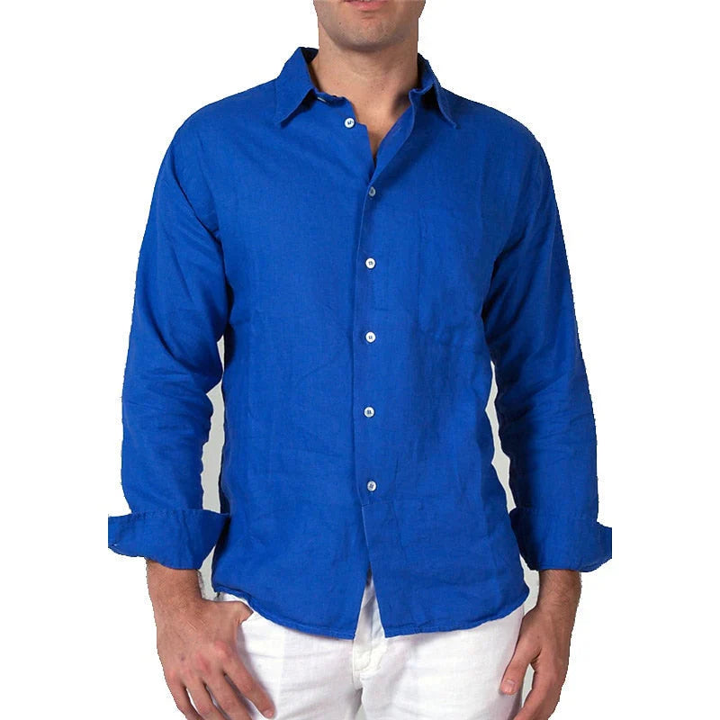 Men’s Casual Shirt - Natural Fibers - Relaxed Fit - Long Sleeve Button-Down Style