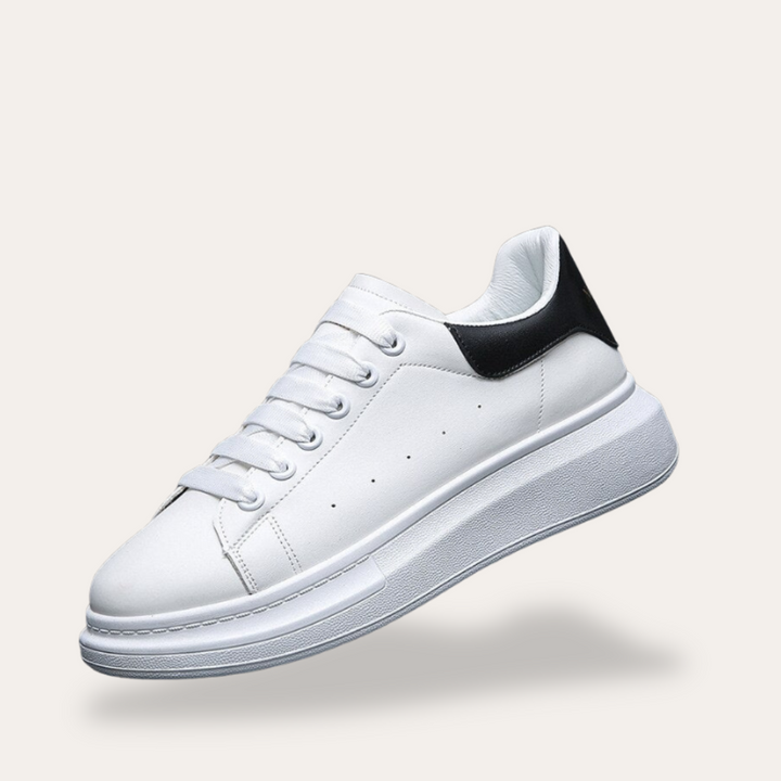 Men’s Low-Top Sneakers – Smooth Finish – Perforated Design – Lace-Up Casual Style