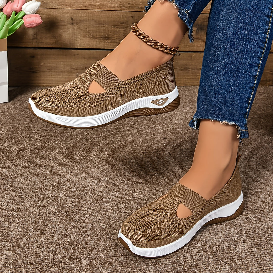 Women’s Slip-On Sneakers – Cushioned Sole – Low-Cut Everyday Comfort