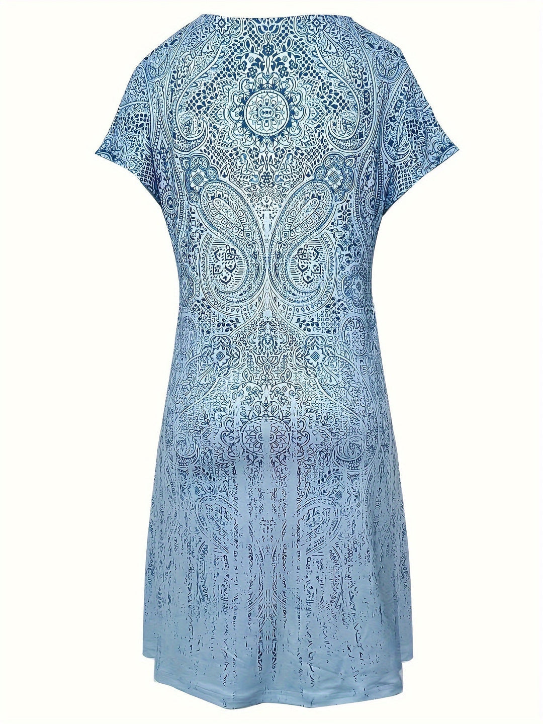 Women’s Mini Dress - Breathable Blend - Relaxed Fit - Short Sleeve - Round Neckline