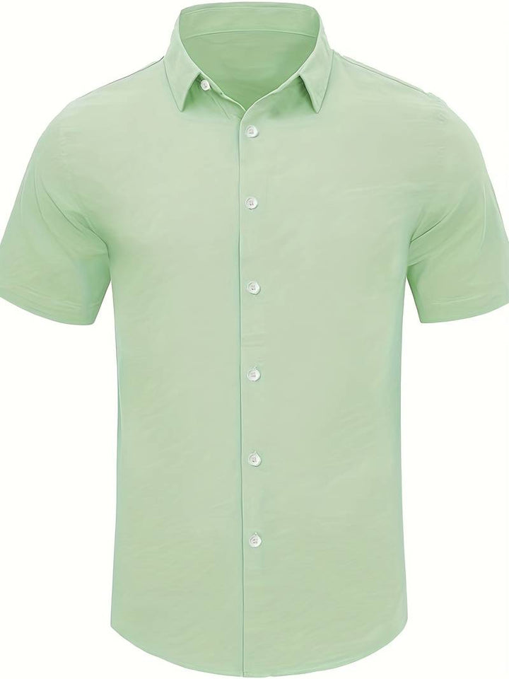 Men’s Short-Sleeve Button-Up Shirt - Relaxed Fit - Breathable Casual Wear