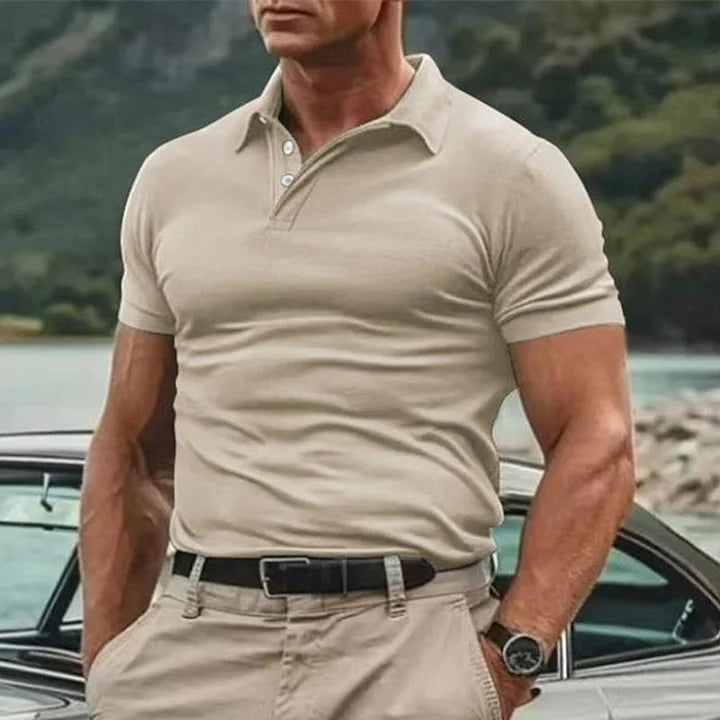 Men’s Polo Shirt – Slim Fit – Soft Knit – Short Sleeve – Button Placket – Casual Style