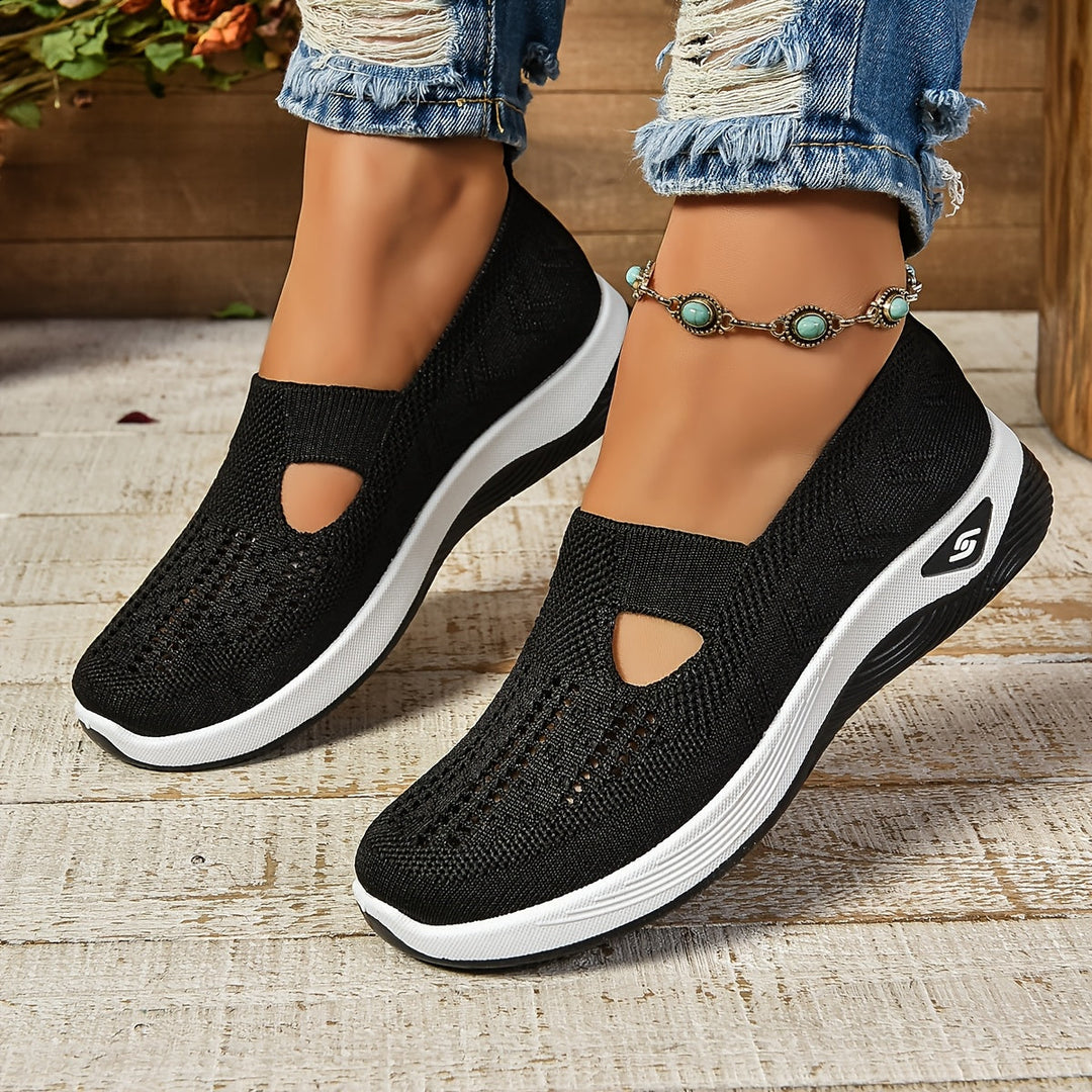 Women’s Slip-On Sneakers – Cushioned Sole – Low-Cut Everyday Comfort
