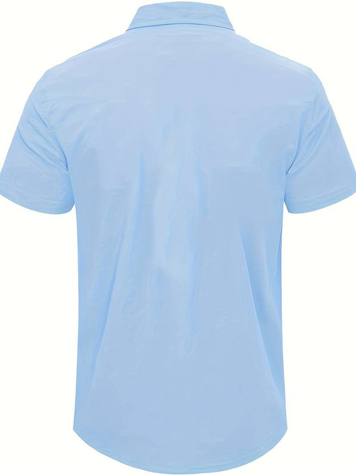 Men’s Short-Sleeve Button-Up Shirt - Relaxed Fit - Breathable Casual Wear