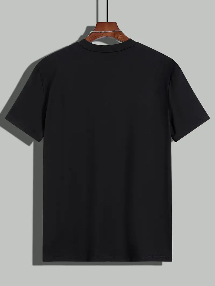 Men’s Color-Block T-Shirt - Athletic Fit - Short Sleeve - Breathable Cotton Blend