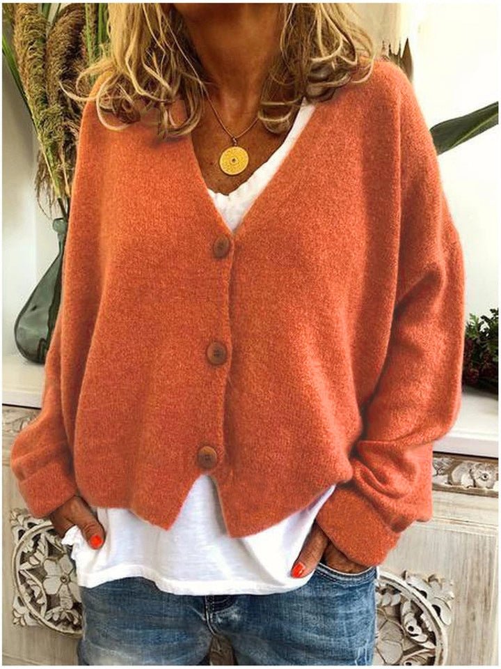 Women’s Cardigan – Soft Knit – Relaxed Fit – V-Neck Button Front – Casual Layer