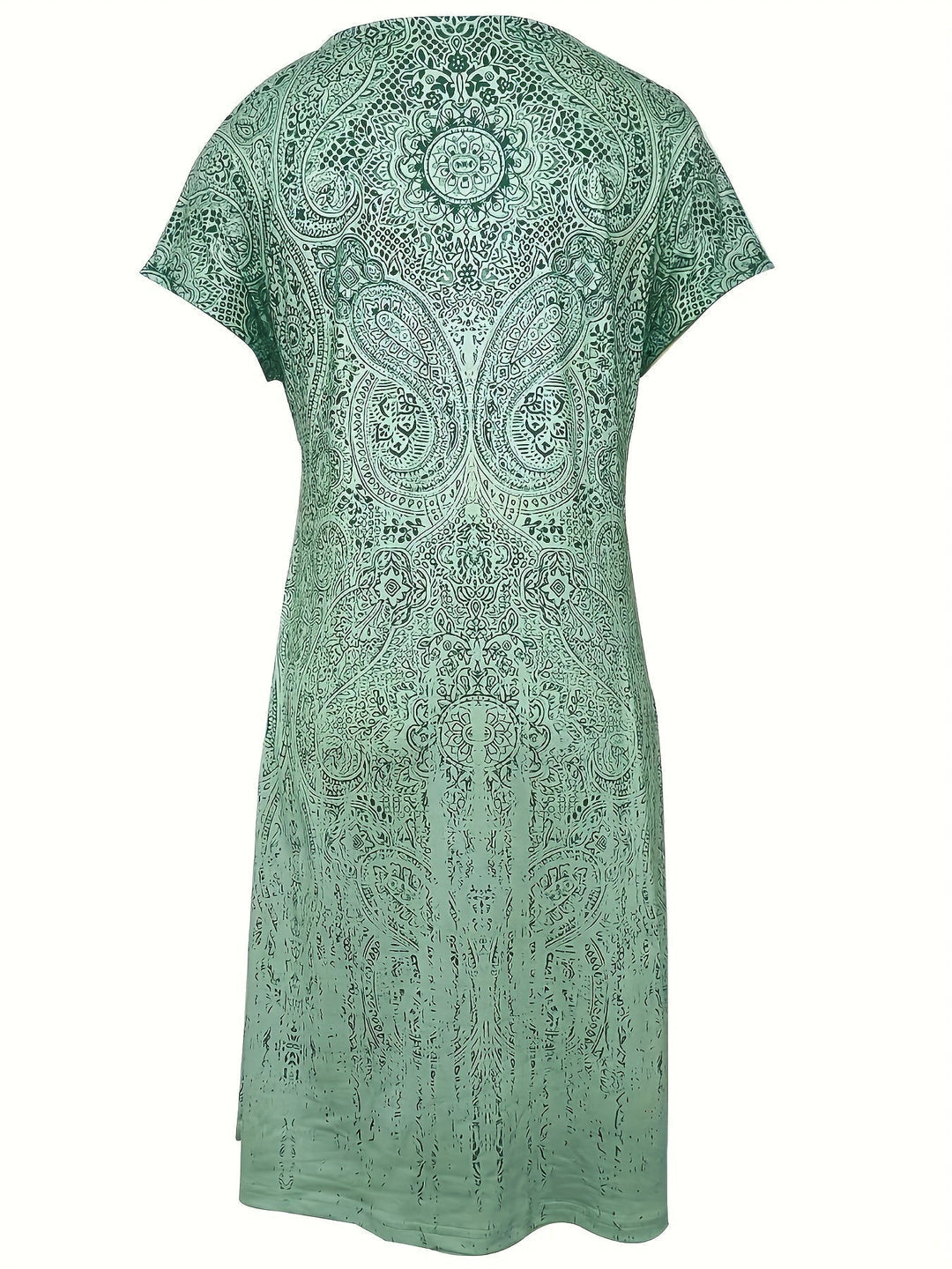 Women’s Mini Dress - Breathable Blend - Relaxed Fit - Short Sleeve - Round Neckline