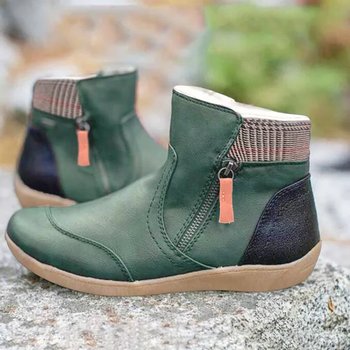 Women's Ankle Boots – Structured Fit – Side Zipper – Cushioned Support – Casual Sole