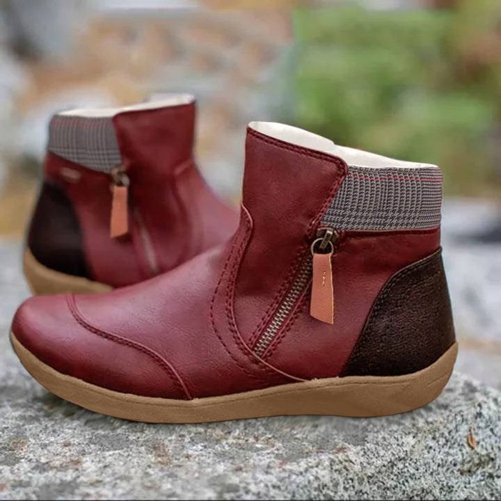Women's Ankle Boots – Structured Fit – Side Zipper – Cushioned Support – Casual Sole