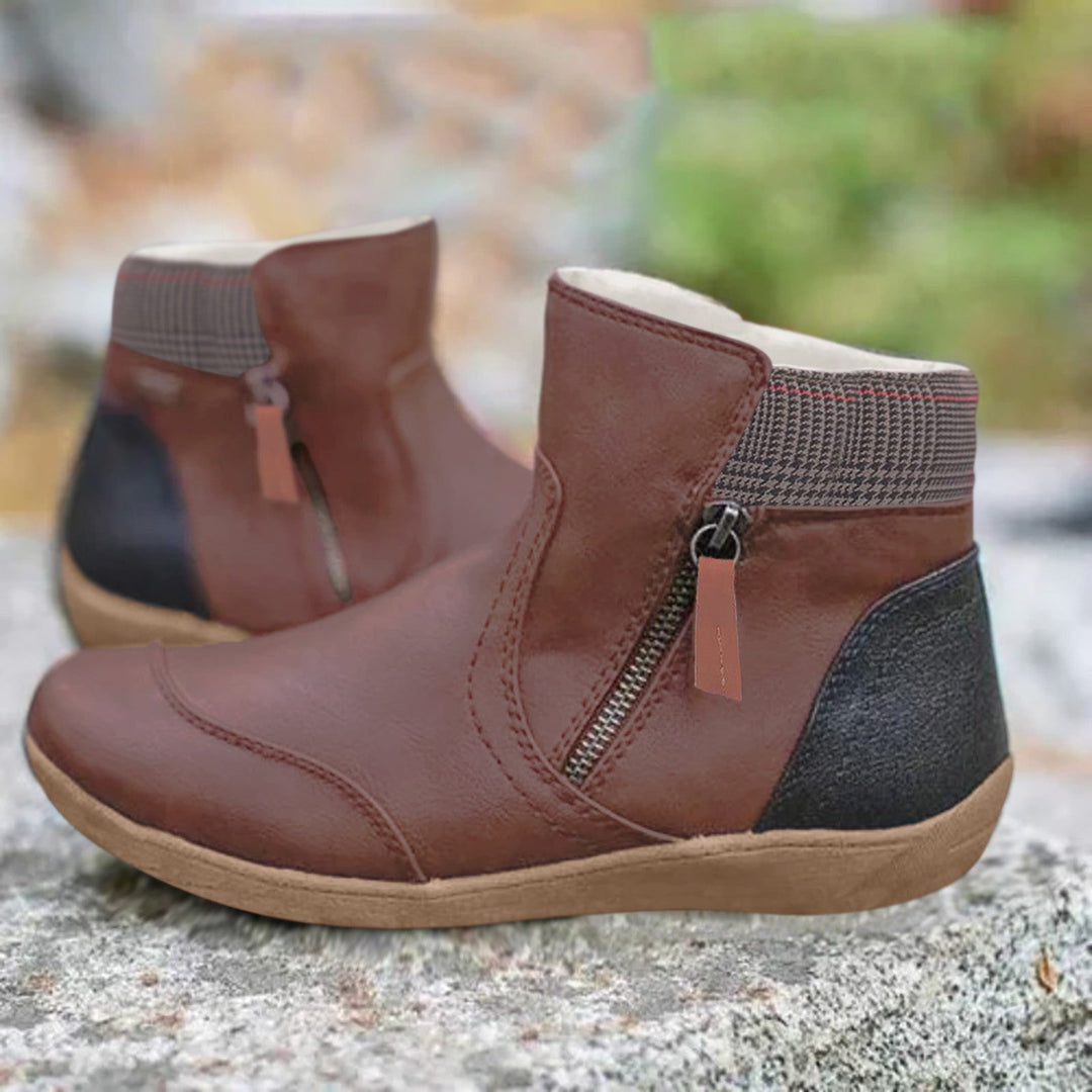 Women's Ankle Boots – Structured Fit – Side Zipper – Cushioned Support – Casual Sole