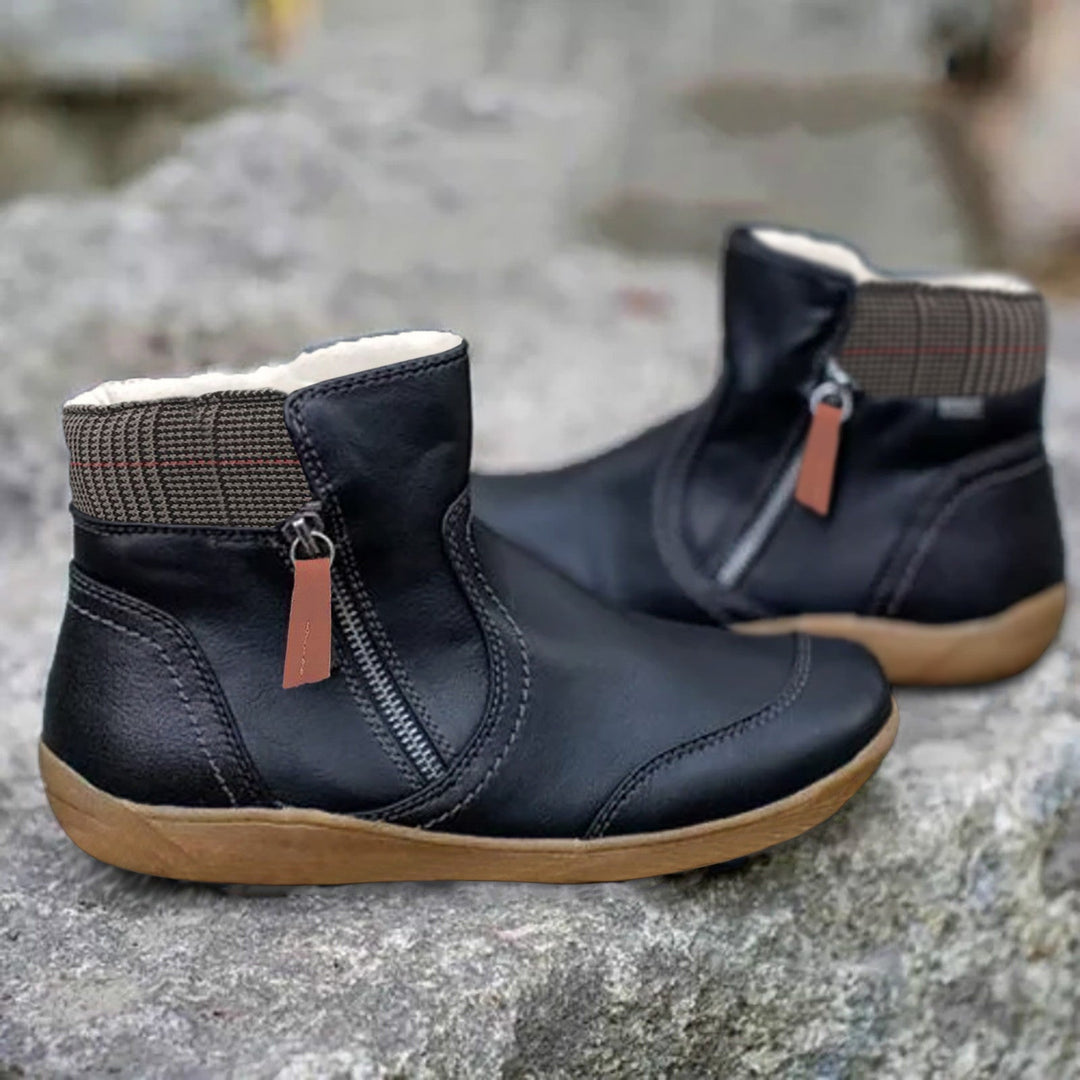Women's Ankle Boots – Structured Fit – Side Zipper – Cushioned Support – Casual Sole