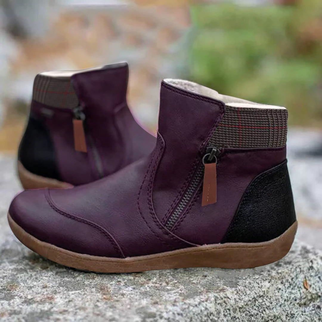 Women's Ankle Boots – Structured Fit – Side Zipper – Cushioned Support – Casual Sole