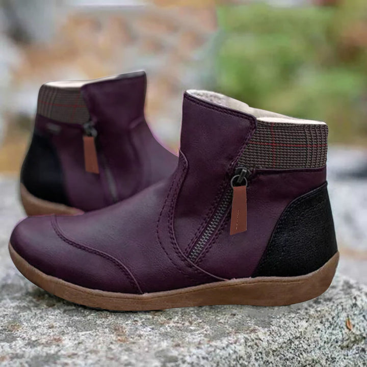 Women's Ankle Boots – Structured Fit – Side Zipper – Cushioned Support – Casual Sole