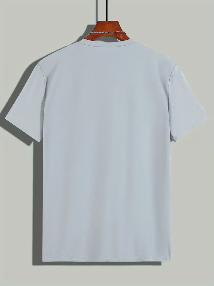 Men’s Color-Block T-Shirt - Athletic Fit - Short Sleeve - Breathable Cotton Blend