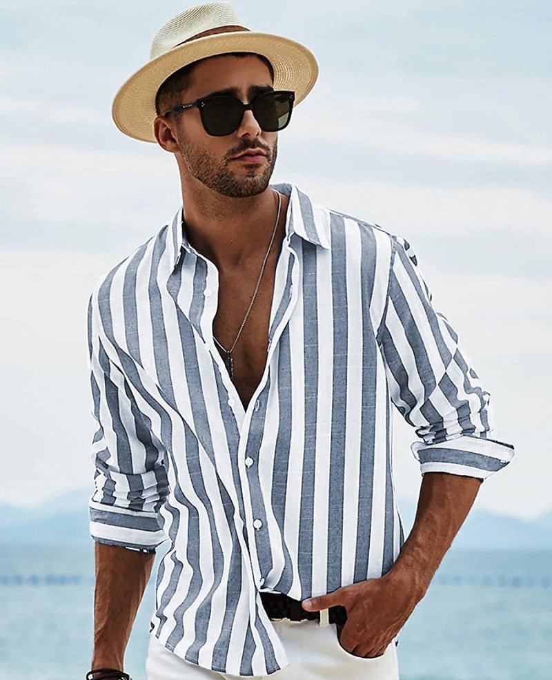 Men’s Button-Down Shirt – Relaxed Fit – Breathable Blend – Long Sleeve Casual Style