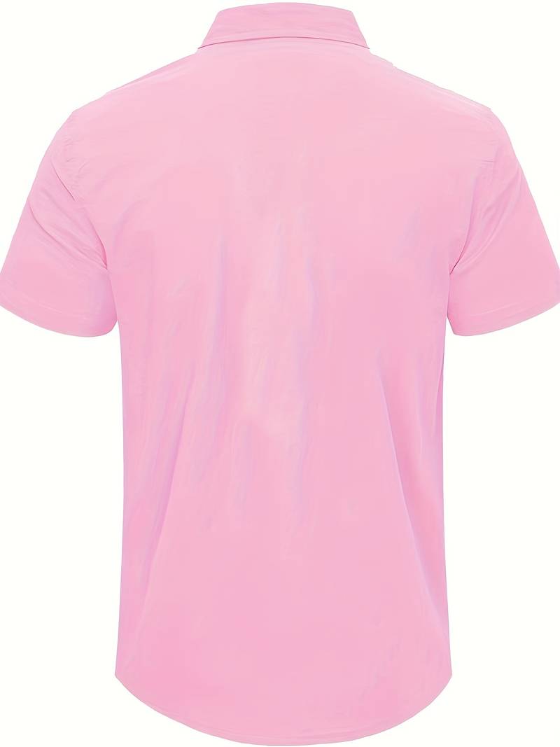 Men’s Short-Sleeve Button-Up Shirt - Relaxed Fit - Breathable Casual Wear