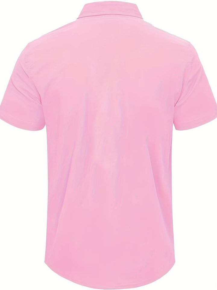 Men’s Short-Sleeve Button-Up Shirt - Relaxed Fit - Breathable Casual Wear