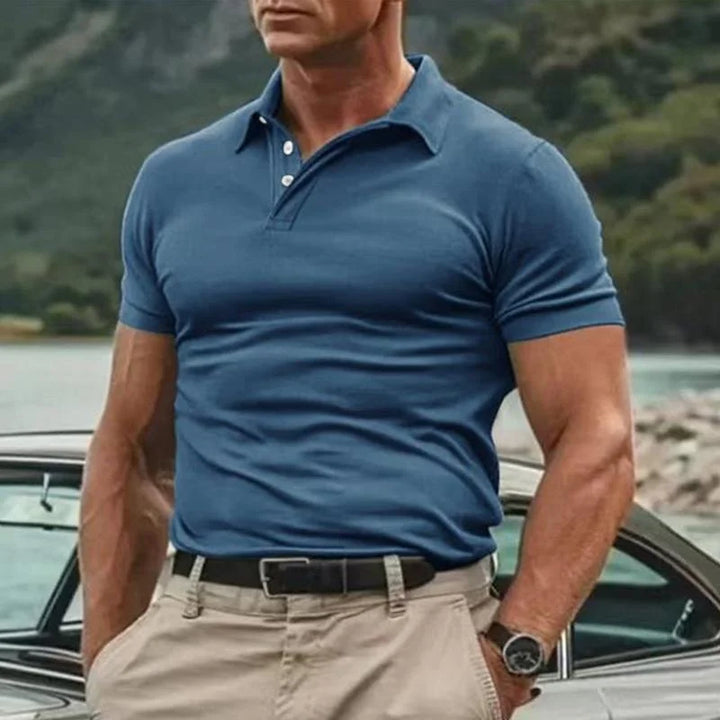 Men’s Polo Shirt – Slim Fit – Soft Knit – Short Sleeve – Button Placket – Casual Style