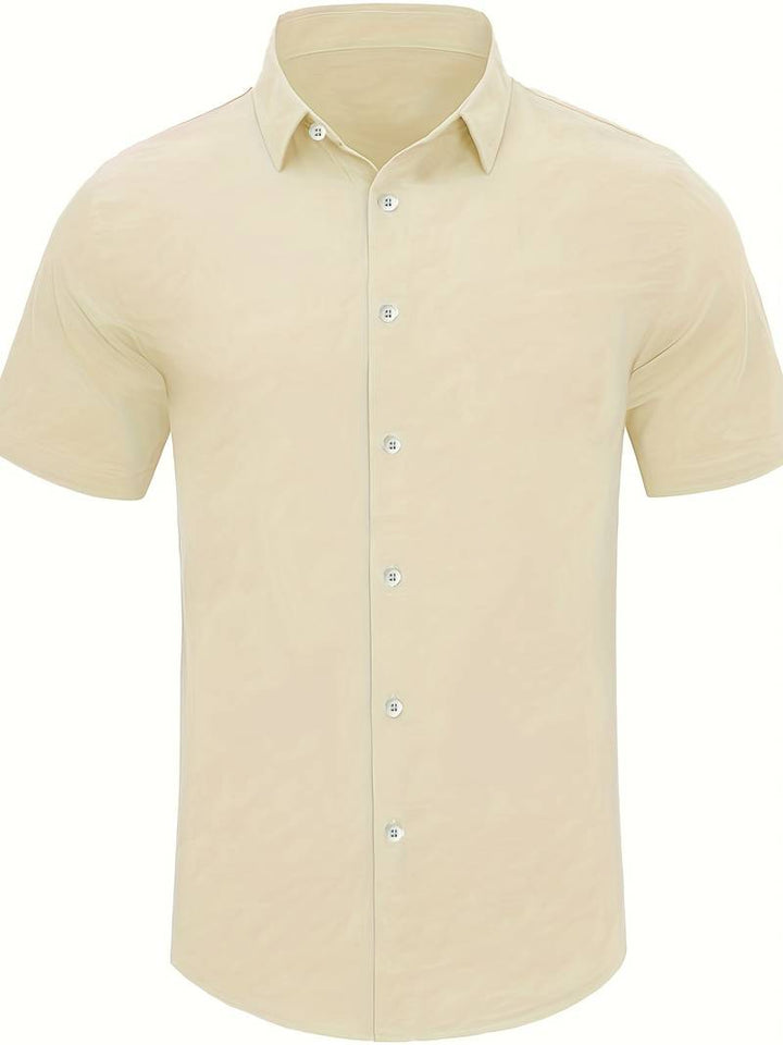 Men’s Short-Sleeve Button-Up Shirt - Relaxed Fit - Breathable Casual Wear