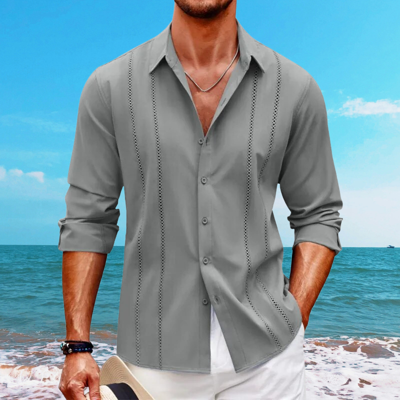Men’s Button-Up Shirt – Relaxed Fit – Long Sleeve – Breathable Blend – Casual Style
